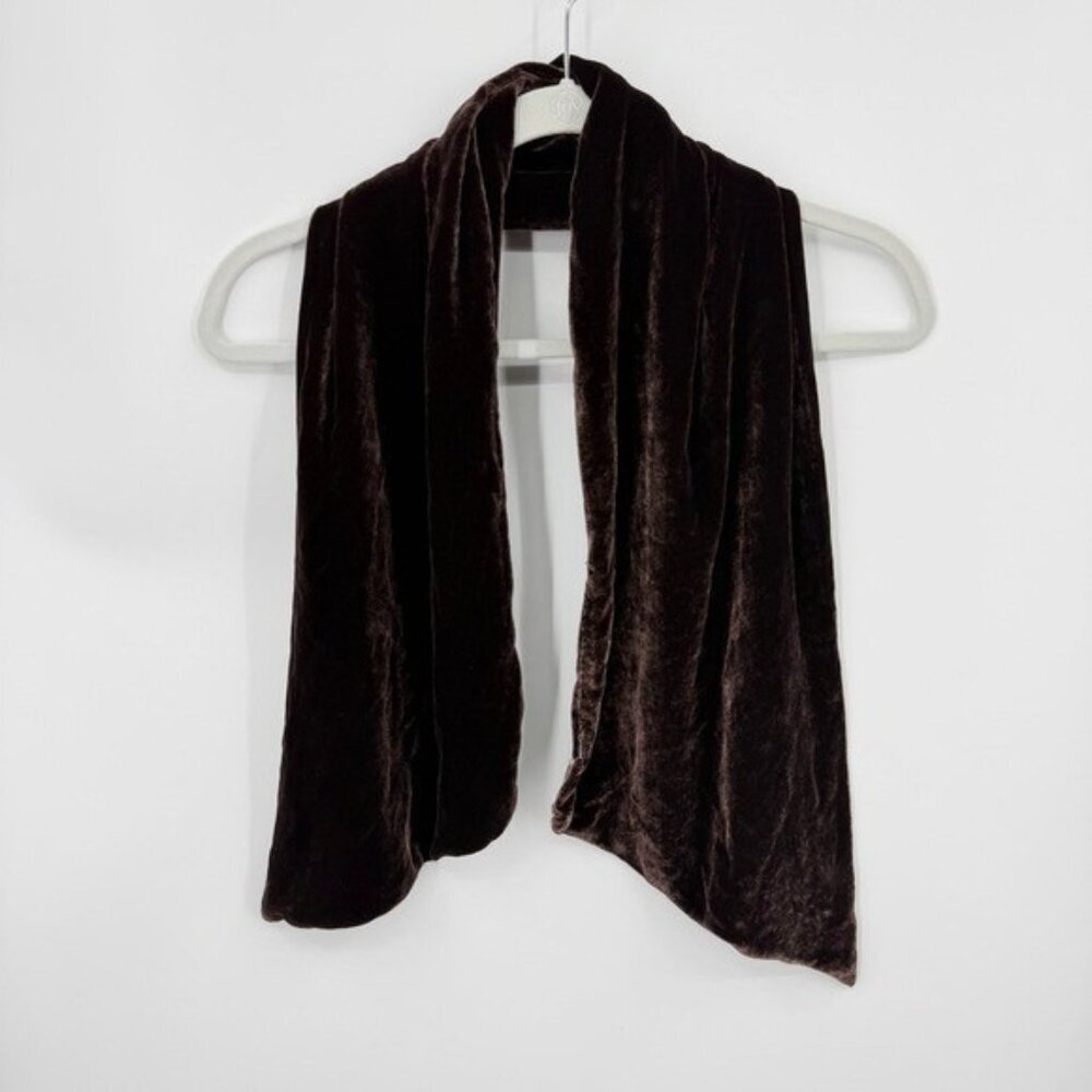 Brown velvet scarf‎ 20” x 10”